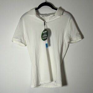 NWT Calvin Klein Women's Classic White Short Sleeve Polo